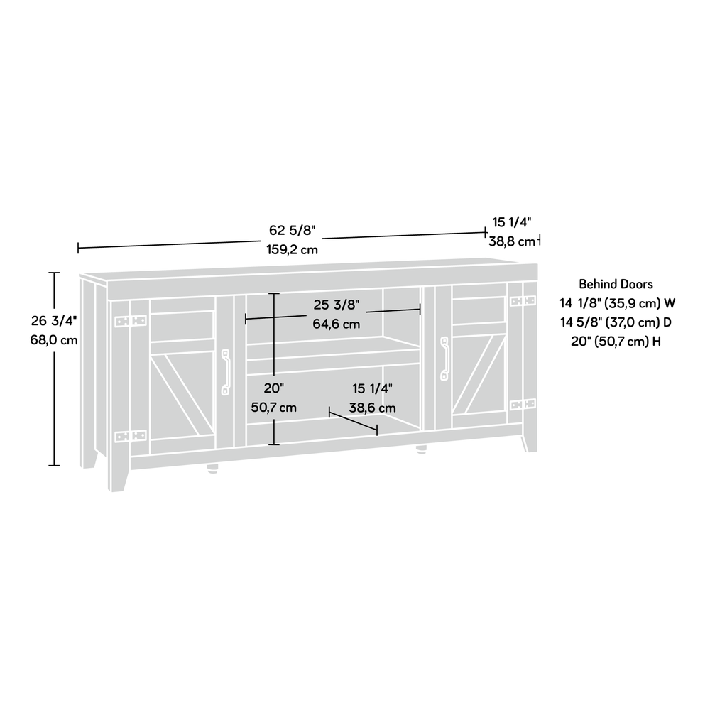 Misc Entertainment Credenza, For TVs up to 70", Chalked Chestnut finish. Picture 14
