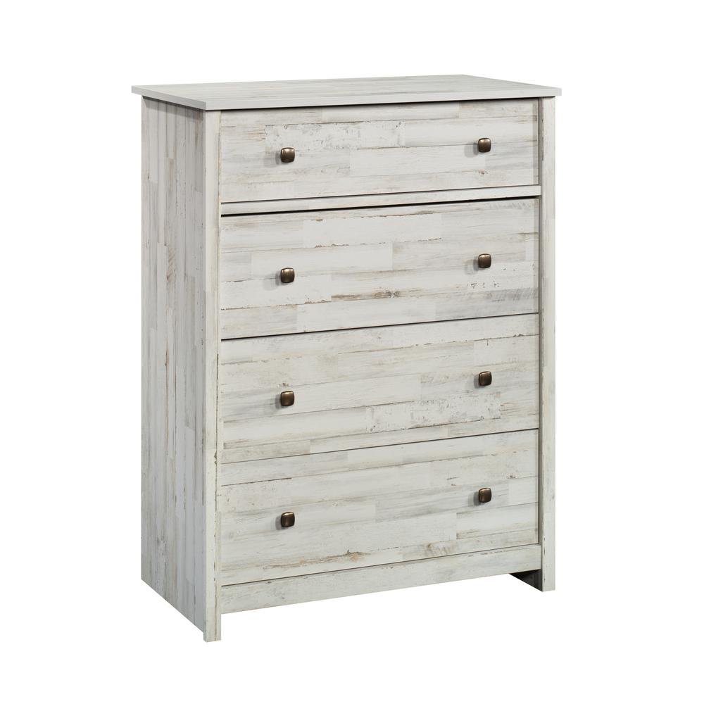 White 4-Drawer Bedroom Chest for Clothing Storage with Easy Setup Design. Picture 1