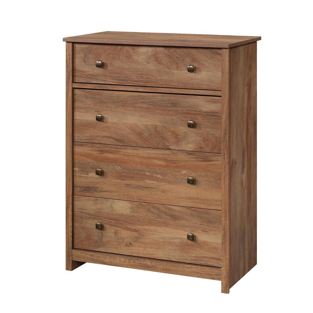 Brown 4-Drawer Bedroom Chest for Clothing Storage with Simple Design. Picture 2
