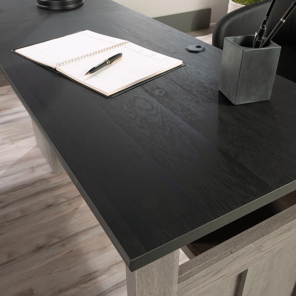 August Hill  L-Desk Mystic Oak/Raven Oak. Picture 5
