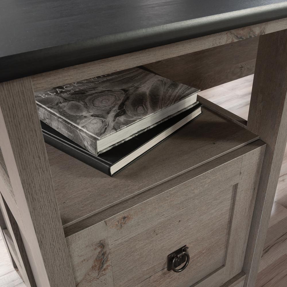 August Hill  L-Desk Mystic Oak/Raven Oak. Picture 7