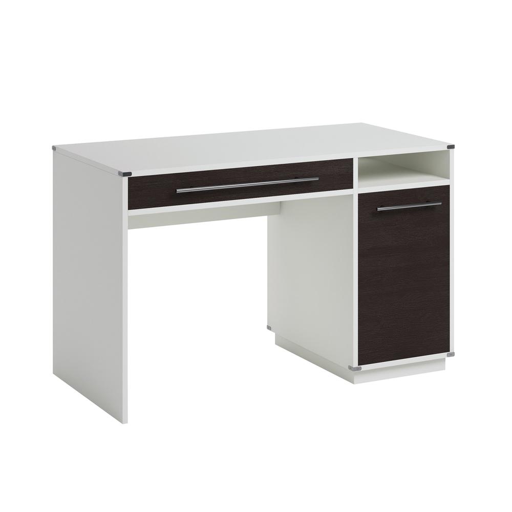 Vista Key Single Ped Desk Pearl Wh/Miste. Picture 1