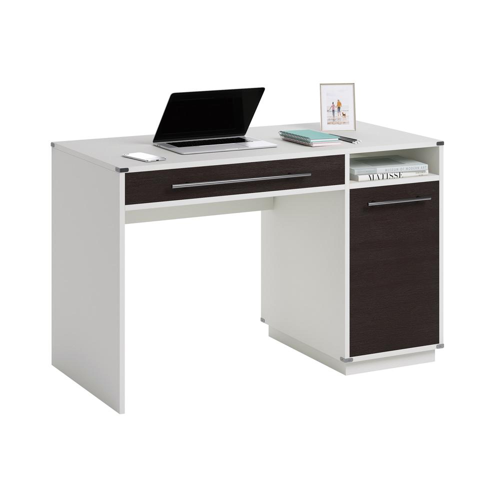 Vista Key Single Ped Desk Pearl Wh/Miste. Picture 2