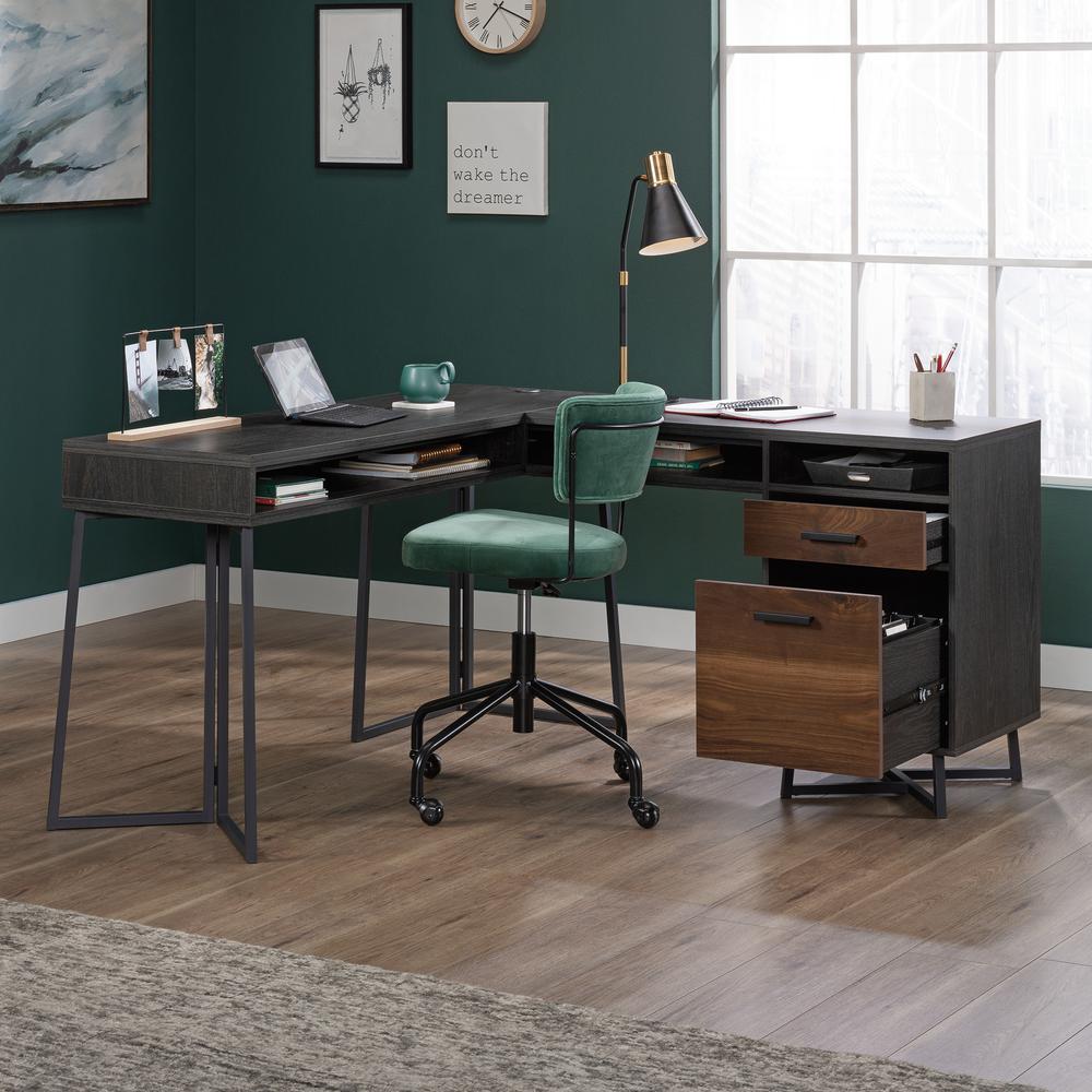 Canton Lane L Desk, Brew Oak finish. Picture 13