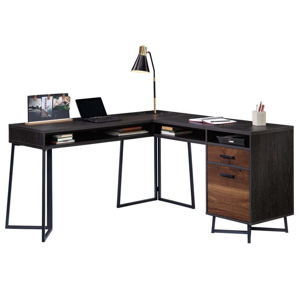 Canton Lane L Desk, Brew Oak finish. Picture 2