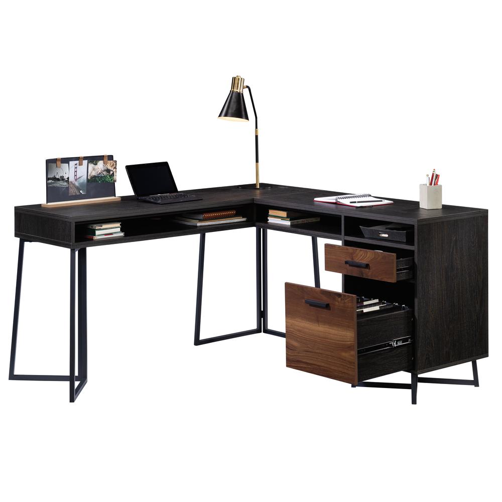 Canton Lane L Desk, Brew Oak finish. Picture 3