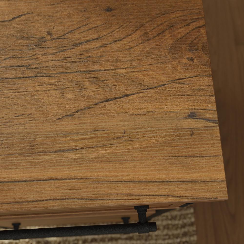 Iron City L Desk, Checked Oak finish. Picture 4