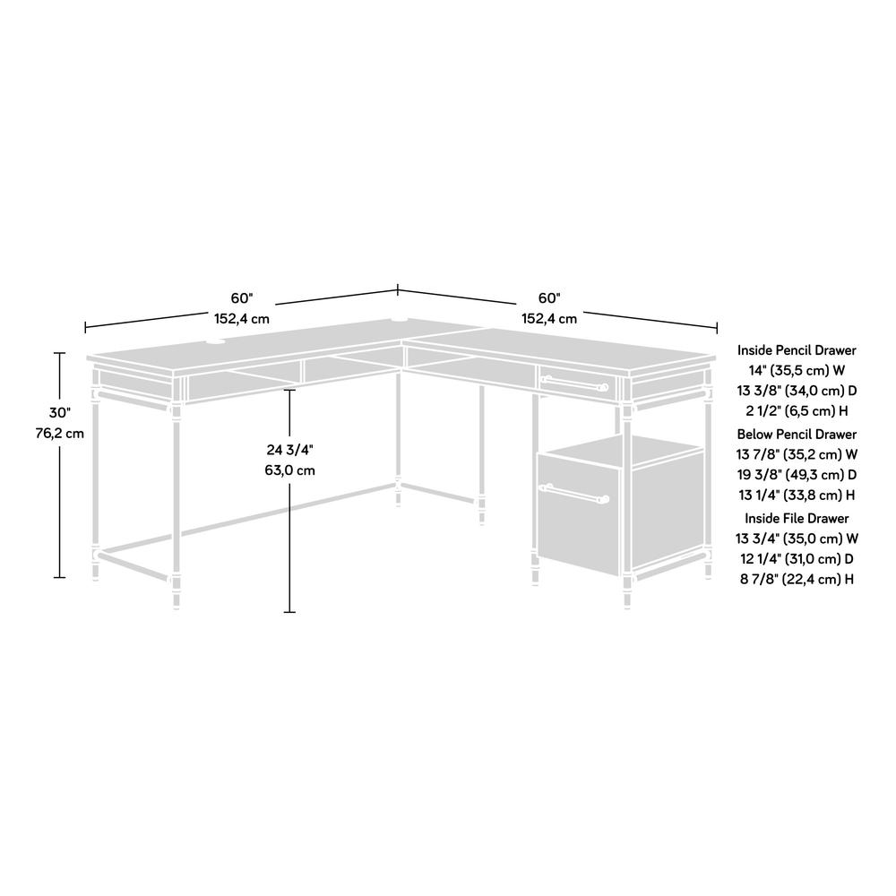 Iron City L Desk, Checked Oak finish. Picture 13