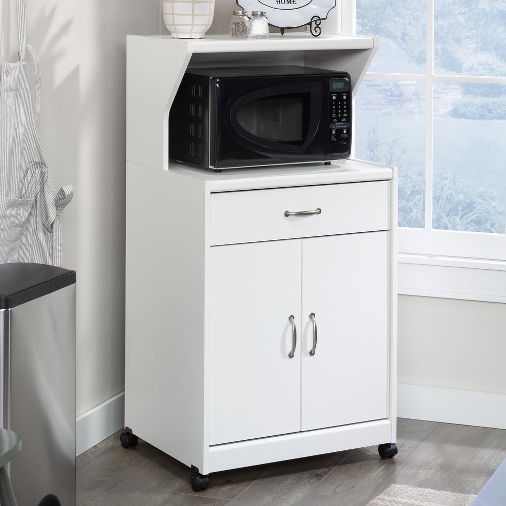 Microwave/Kitchen Cart Glacier White. Picture 3