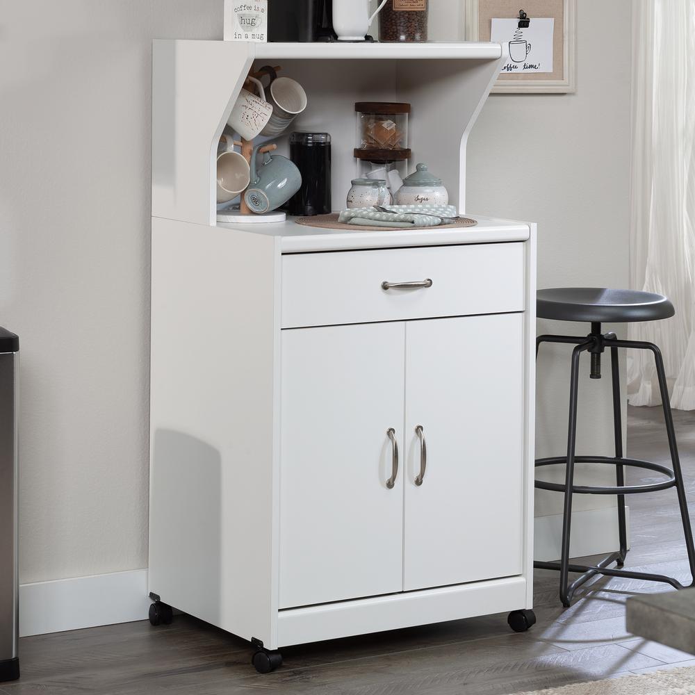 Microwave/Kitchen Cart Glacier White. Picture 13