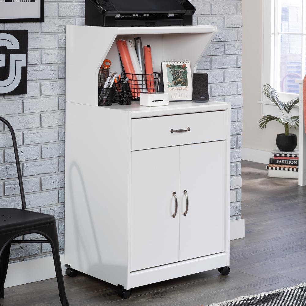Microwave/Kitchen Cart Glacier White. Picture 14