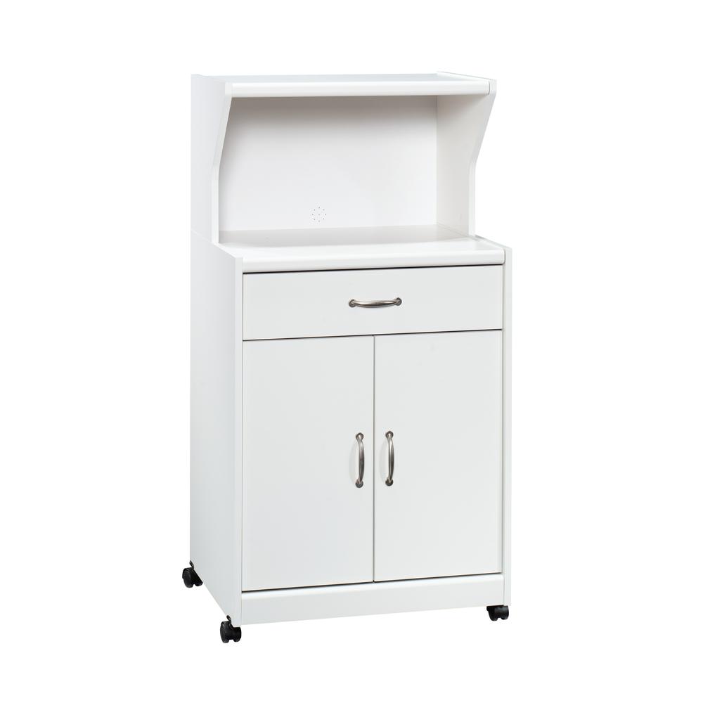 Microwave/Kitchen Cart Glacier White. Picture 2