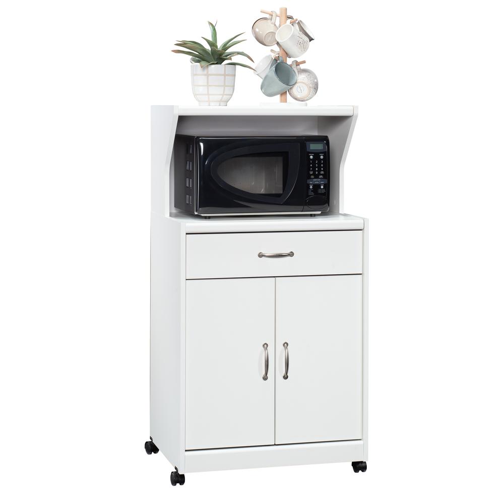 Microwave/Kitchen Cart Glacier White. Picture 15