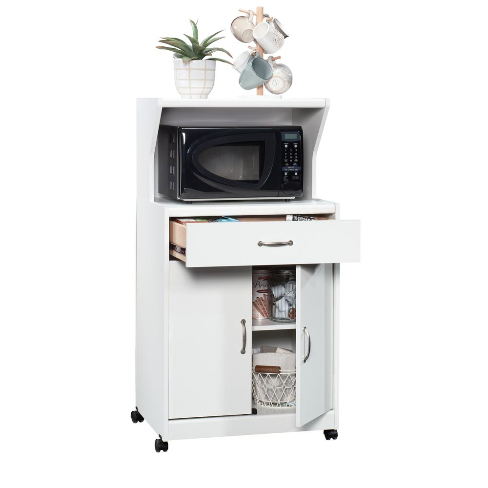 Microwave/Kitchen Cart Glacier White. Picture 1
