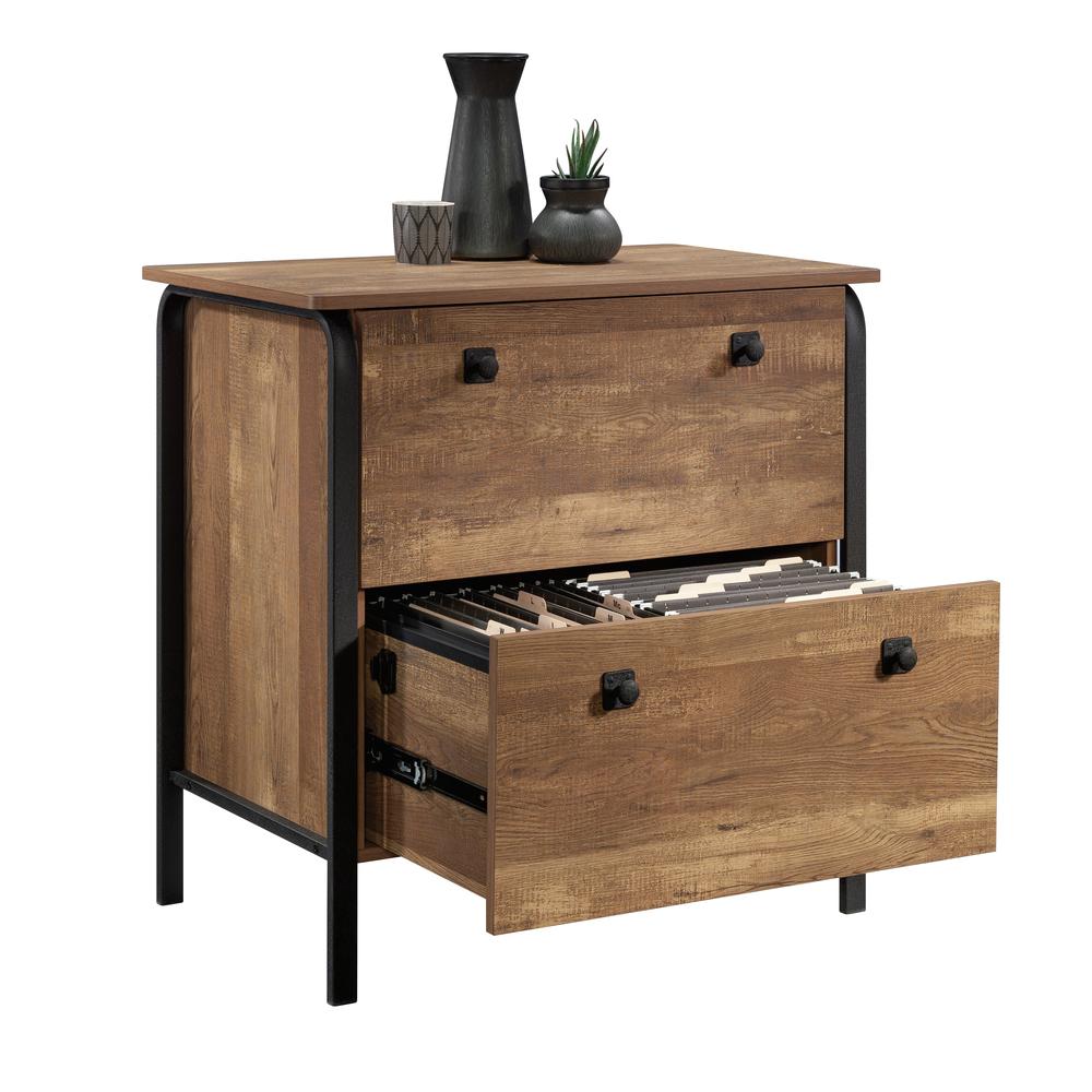 Station House File Cabinet, Etched Oak finish. Picture 1