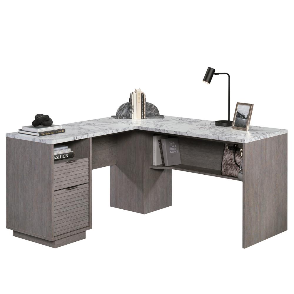 East Rock L Desk, Ashen Oak finish. Picture 1