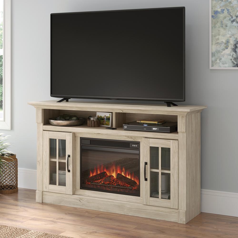 Media Fireplace Chalk Oak. Picture 3