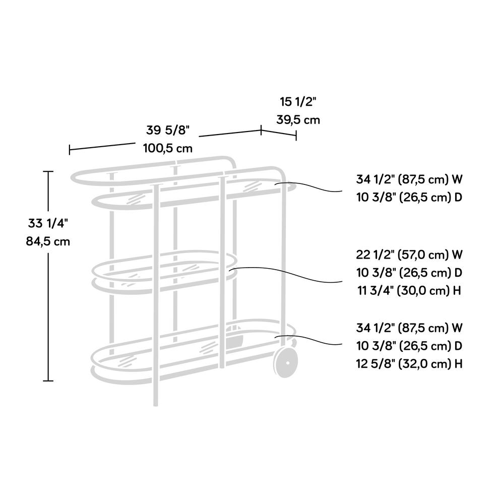 Coral Cape Storage Cart, Black finish. Picture 2