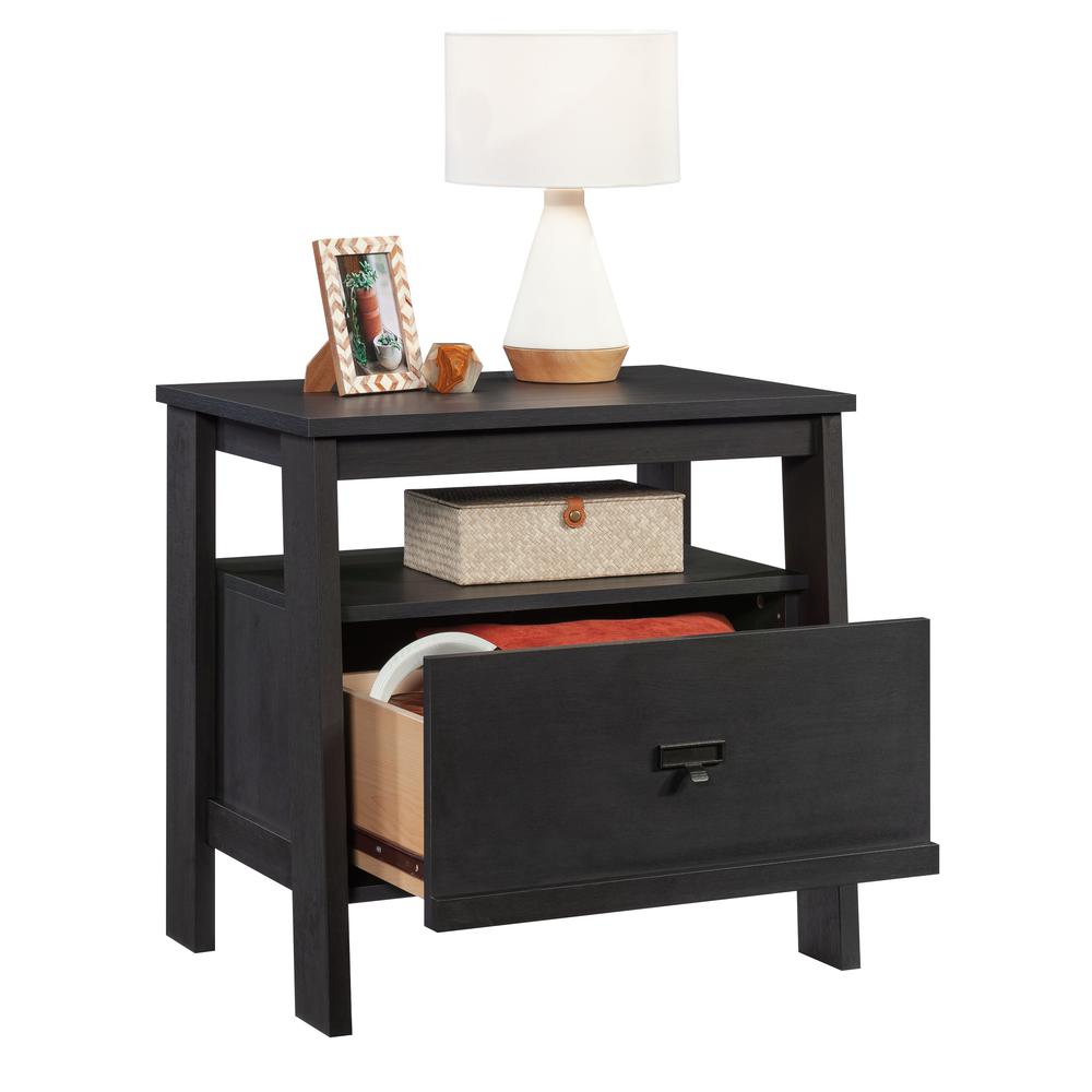 Trestle Night Stand, Raven Oak finish. Picture 1