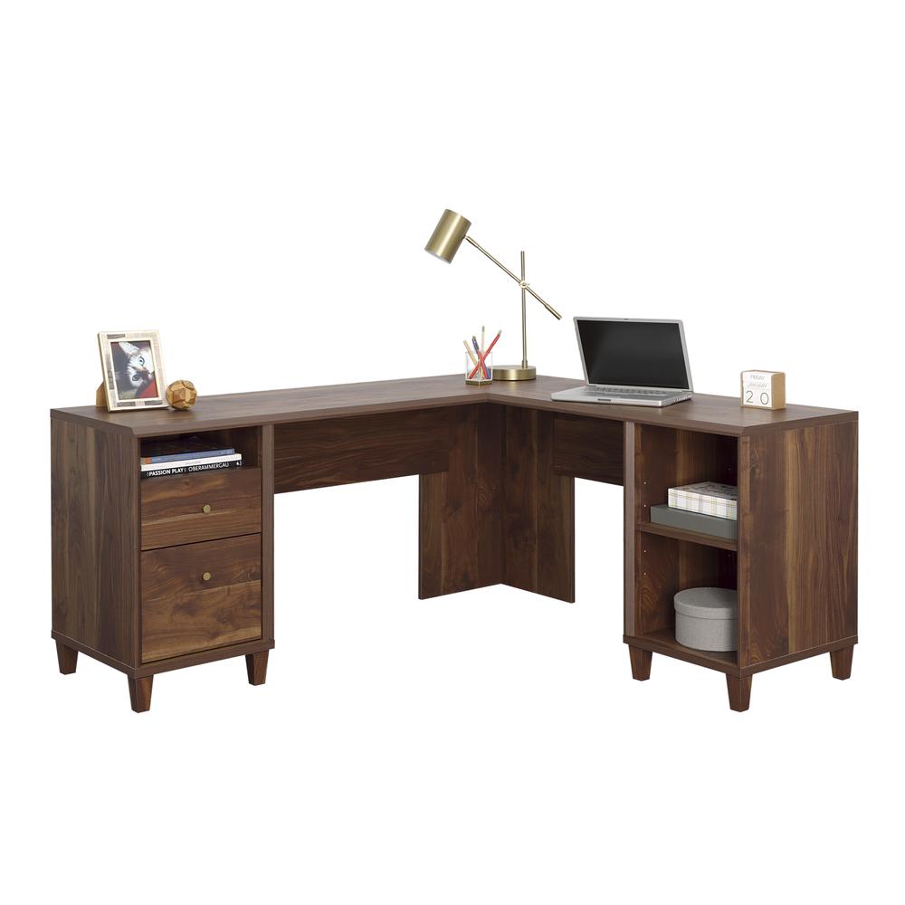 Willow Place L Desk, Grand Walnut finish. Picture 2