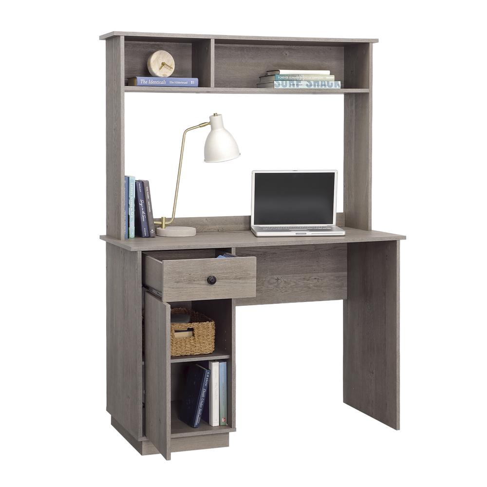 Sundar Computer Desk with Hutch, Mystic Oak finish. Picture 2