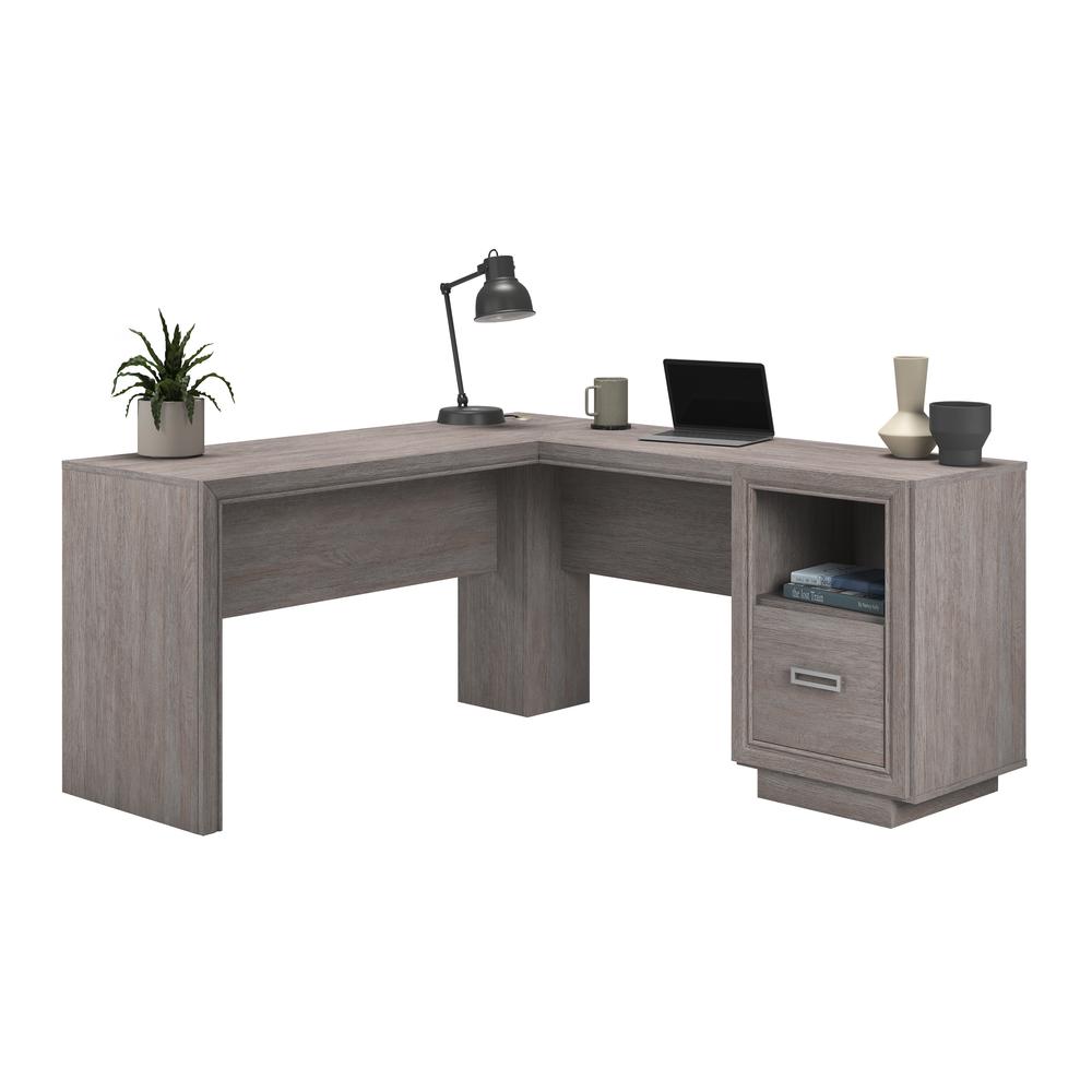 Hayes Garden L Desk, Ashen Oak finish. Picture 1