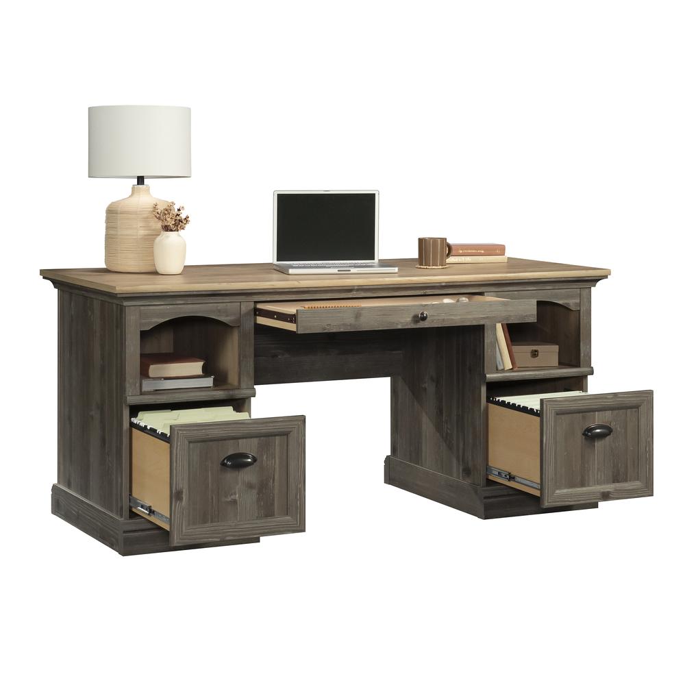 Sonnet Springs Executive Desk, Pebble Pine finish. Picture 2