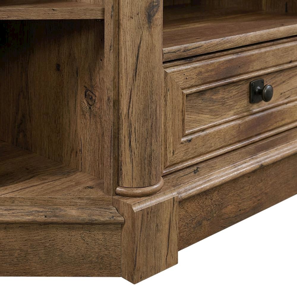 Wood Entertainment Credenza with Vintage Oak Finish for TVs up to 60 inches. Picture 6