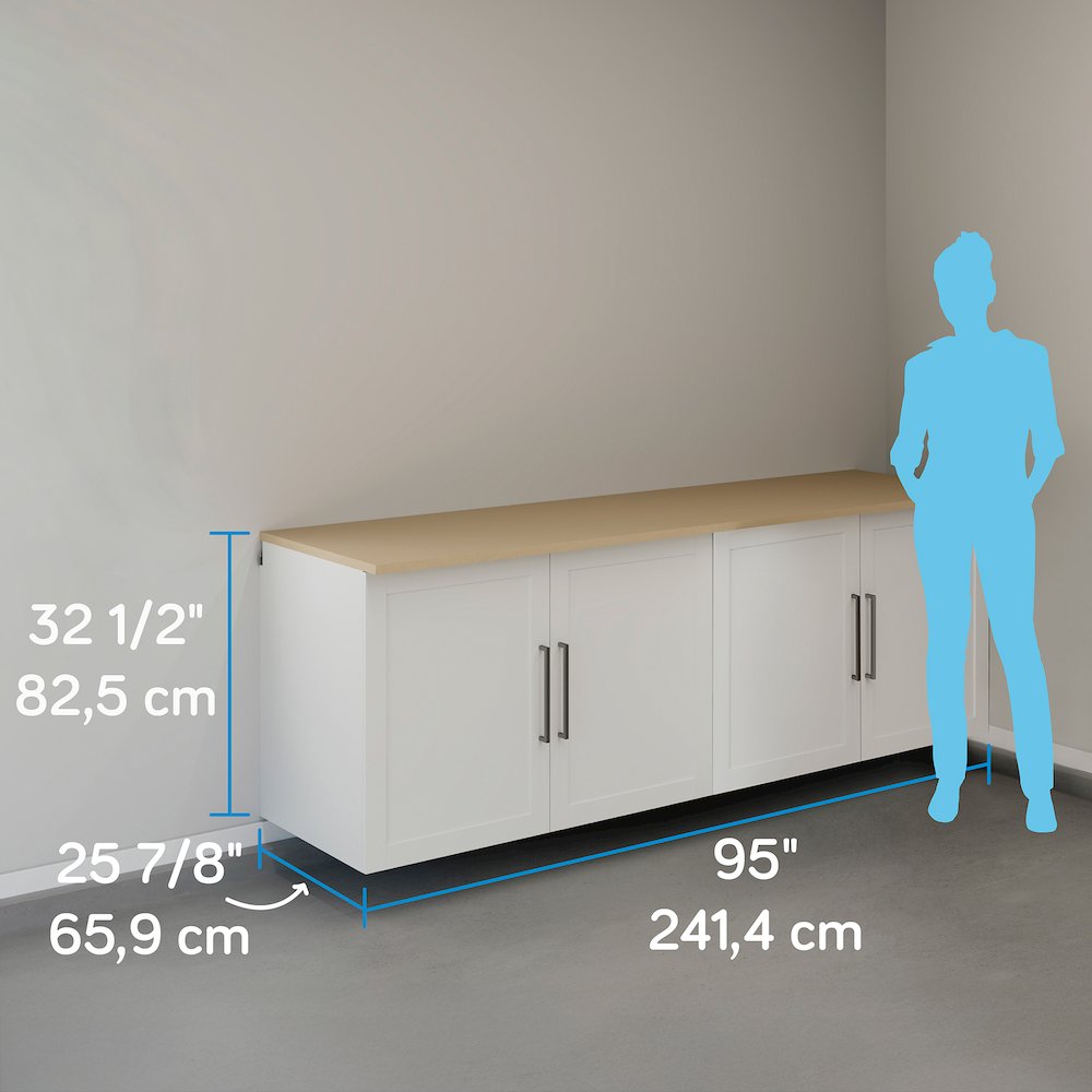 Garage Core 2 Base Cabinet MDF Doors, White Finish. Picture 7