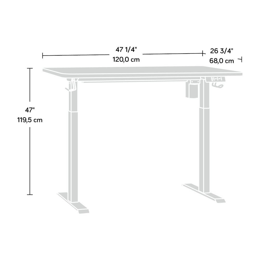 48" x 27" Electric Adjustable Height Desk, Black Finish. Picture 3