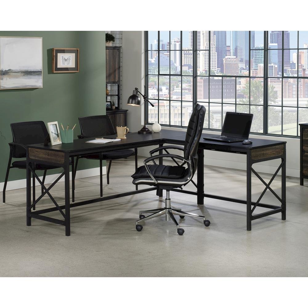 Foundry Road Desk Return, Carbon Oak finish. Picture 8