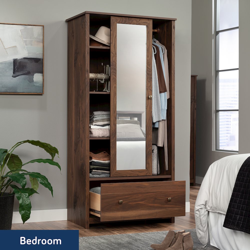 River Ranch Wardrobe Cabinet in Grand Walnut Finish. Picture 3