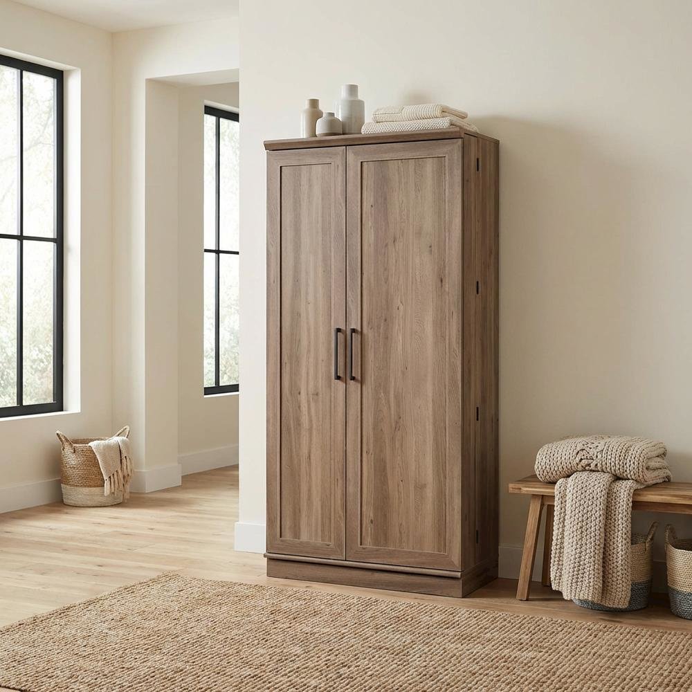 Salt Oak Storage Cabinet With Spacious Interior And Classic Finish. Picture 3