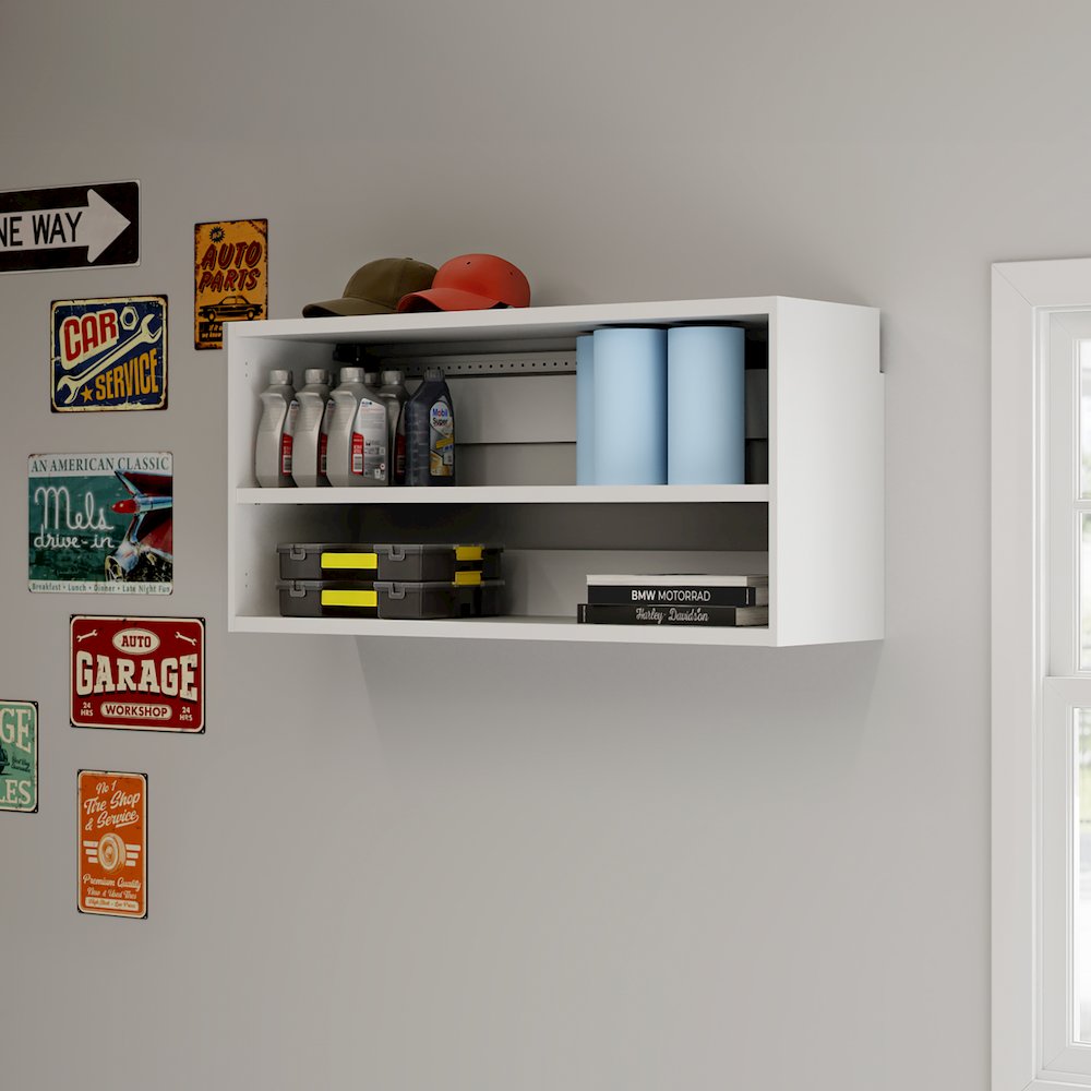 GarageCore Upper Cabinet Shelves, White Finish. Picture 1