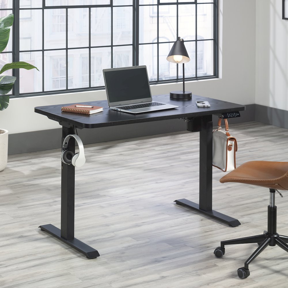 48" x 27" Electric Adjustable Height Desk, Black Finish. Picture 2