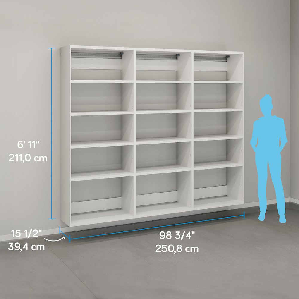 GarageCore 3 Shallow Cabinets, White Finish. Picture 4