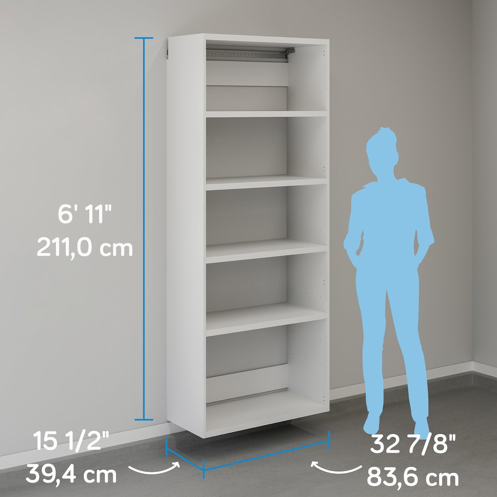 GarageCore 83" hx15 d Shelves, White Finish. Picture 5