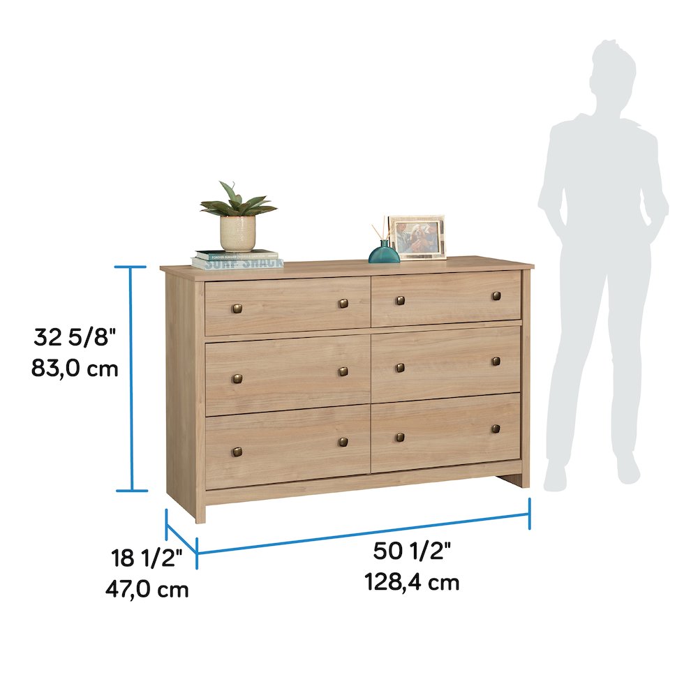 River Ranch 6-Drawer Bedroom Dresser, Harvest Walnut Finish. Picture 6