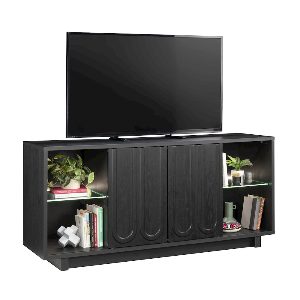 Misc Entertainment Credenza, For TVs up to 64", Raven Oak finish. Picture 1