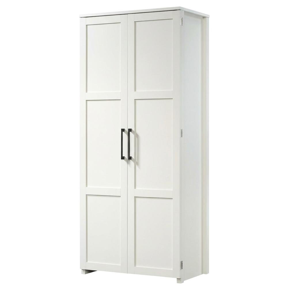 White Finish Storage Cabinet With Spacious Interior And Modern Design. Picture 1