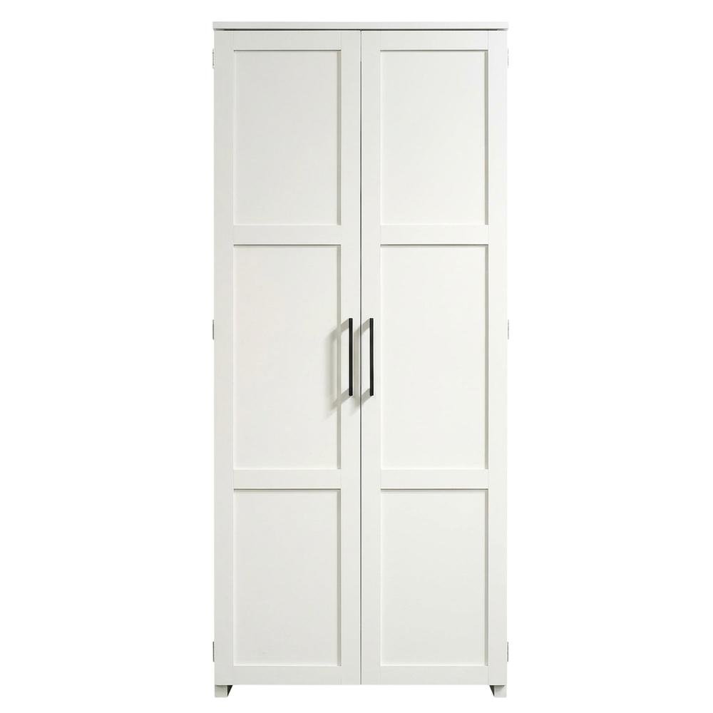 White Finish Storage Cabinet With Spacious Interior And Modern Design. Picture 4