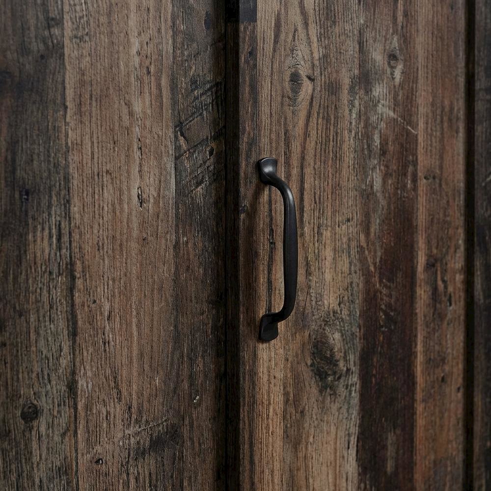 Rustic Brown Storage Cabinet With Reclaimed Pine Finish, Rectangular Design. Picture 5