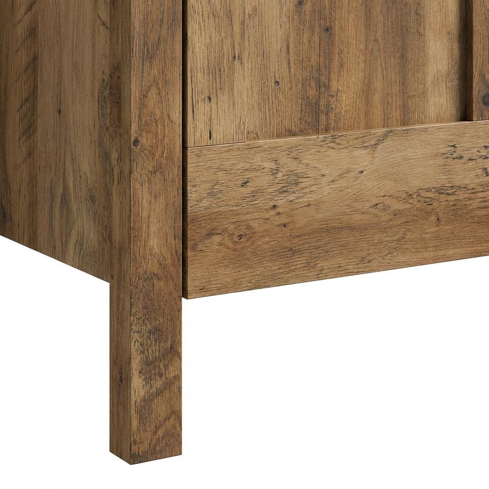 Rustic Pine Finish Storage Cabinet With Country Style And Sturdy Construction. Picture 6