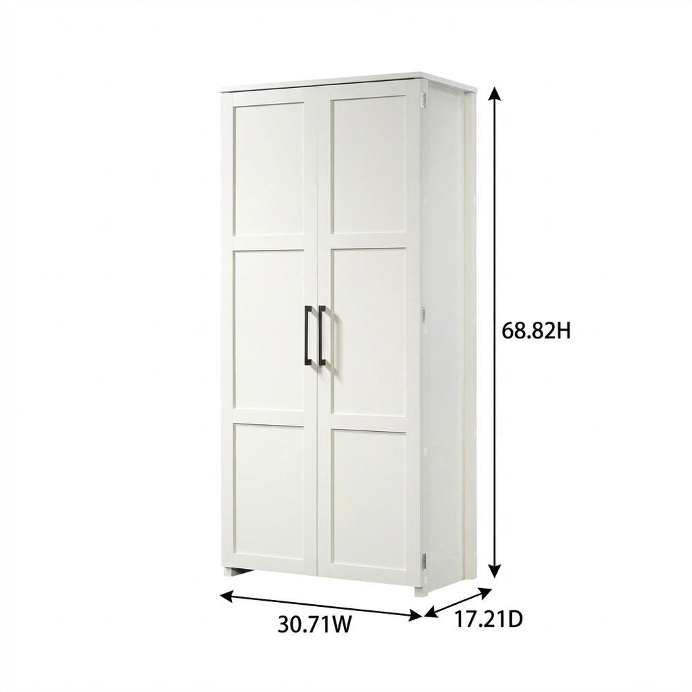 White Finish Storage Cabinet With Spacious Interior And Modern Design. Picture 7