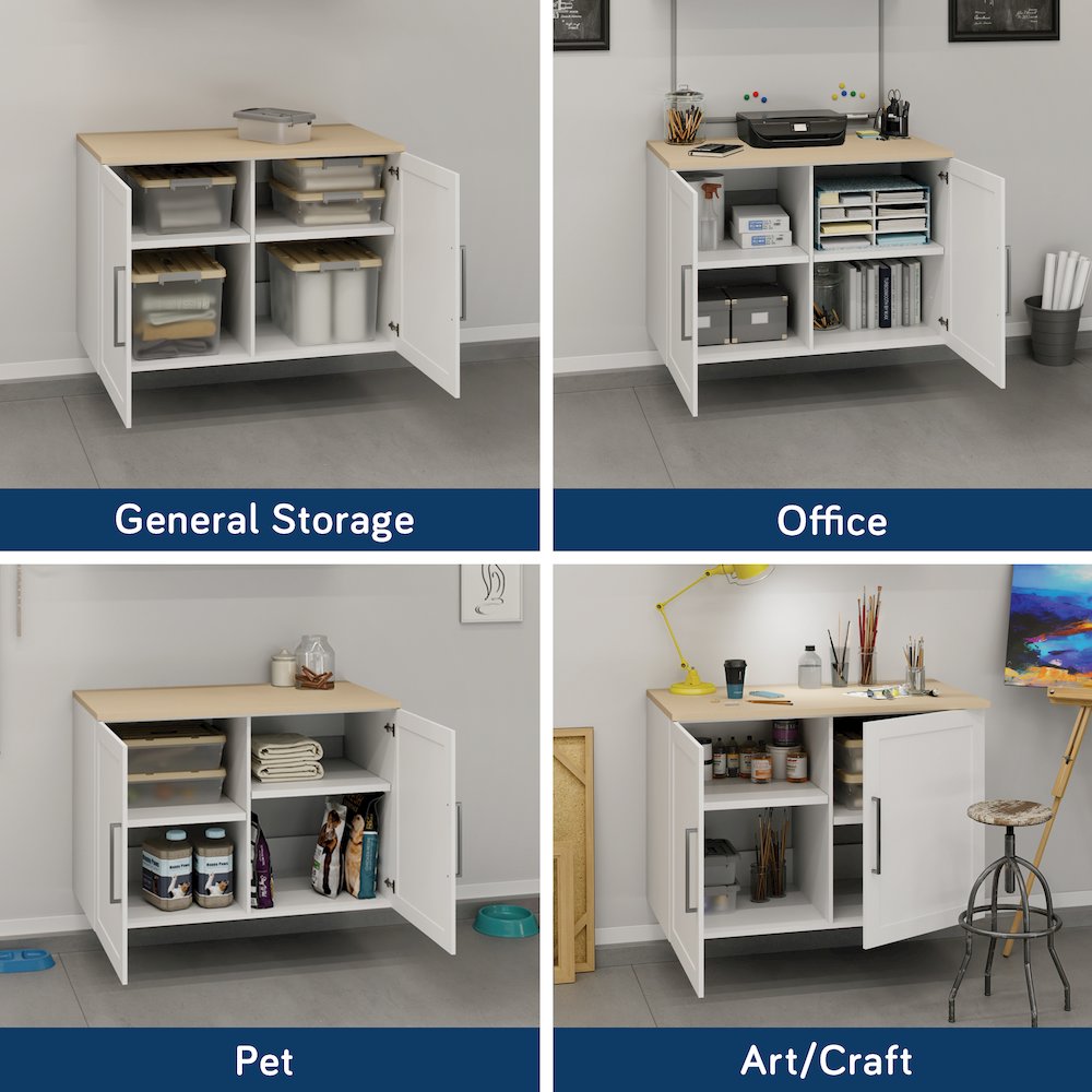 GarageCore Bundled Cabinet with MDF Top & Doors, White Finish. Picture 5