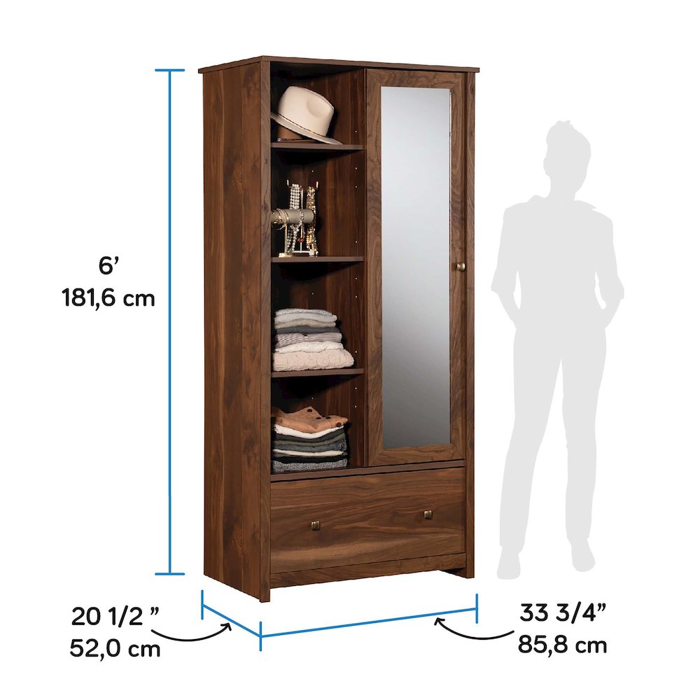 River Ranch Wardrobe Cabinet in Grand Walnut Finish. Picture 6