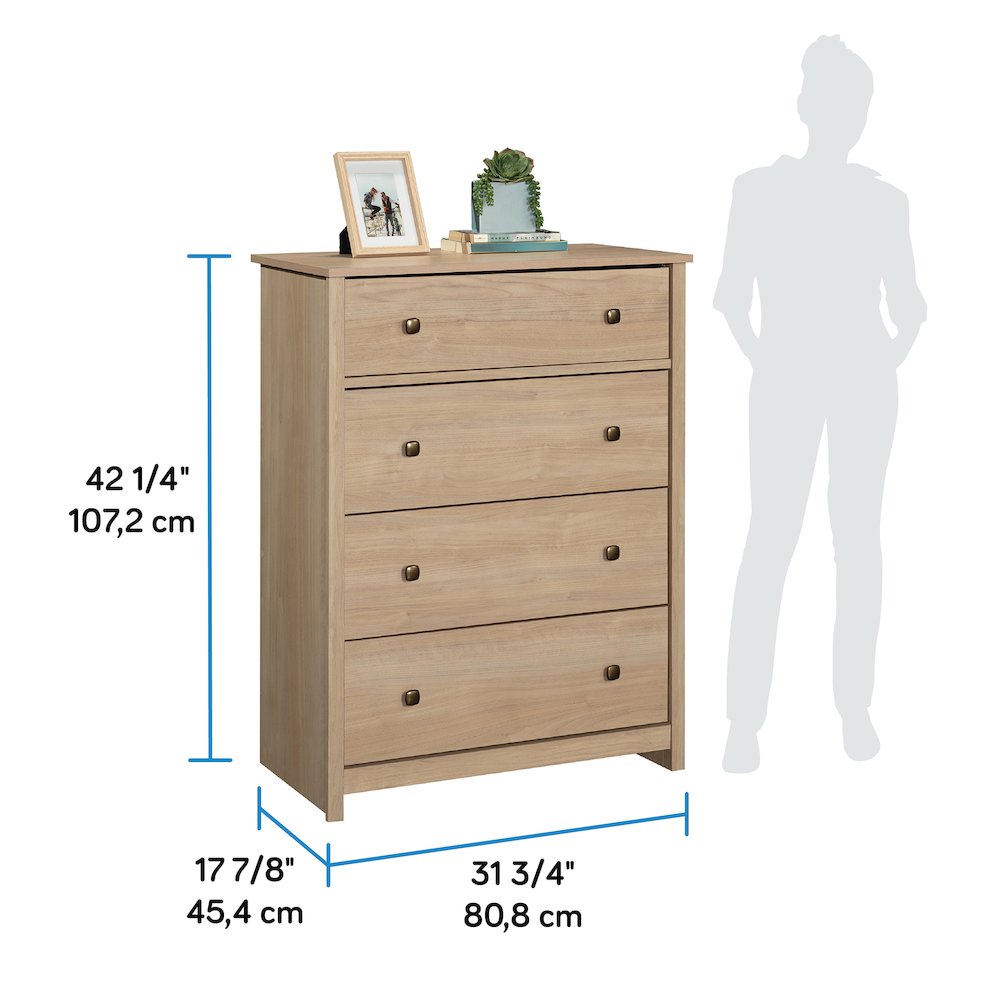 River Ranch 4-Drawer Bedroom Chest, Harvest Walnut Finish. Picture 6