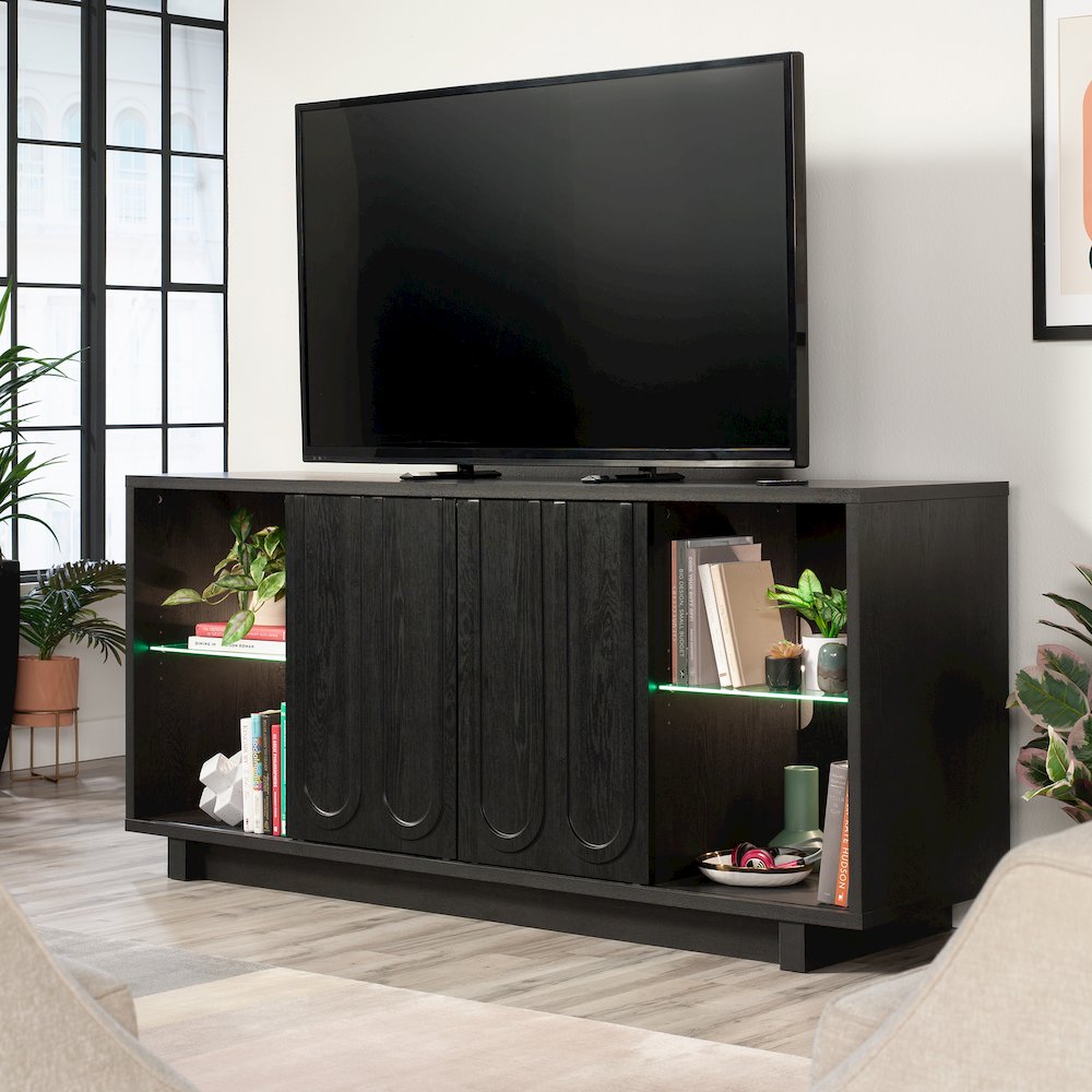 Misc Entertainment Credenza, For TVs up to 64", Raven Oak finish. Picture 2