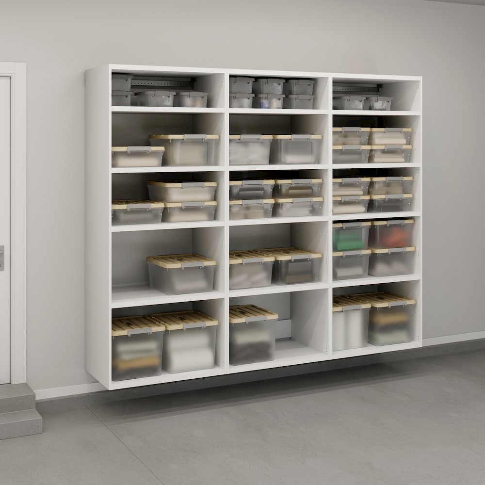 GarageCore 3 Deep Cabinets, White Finish. Picture 2