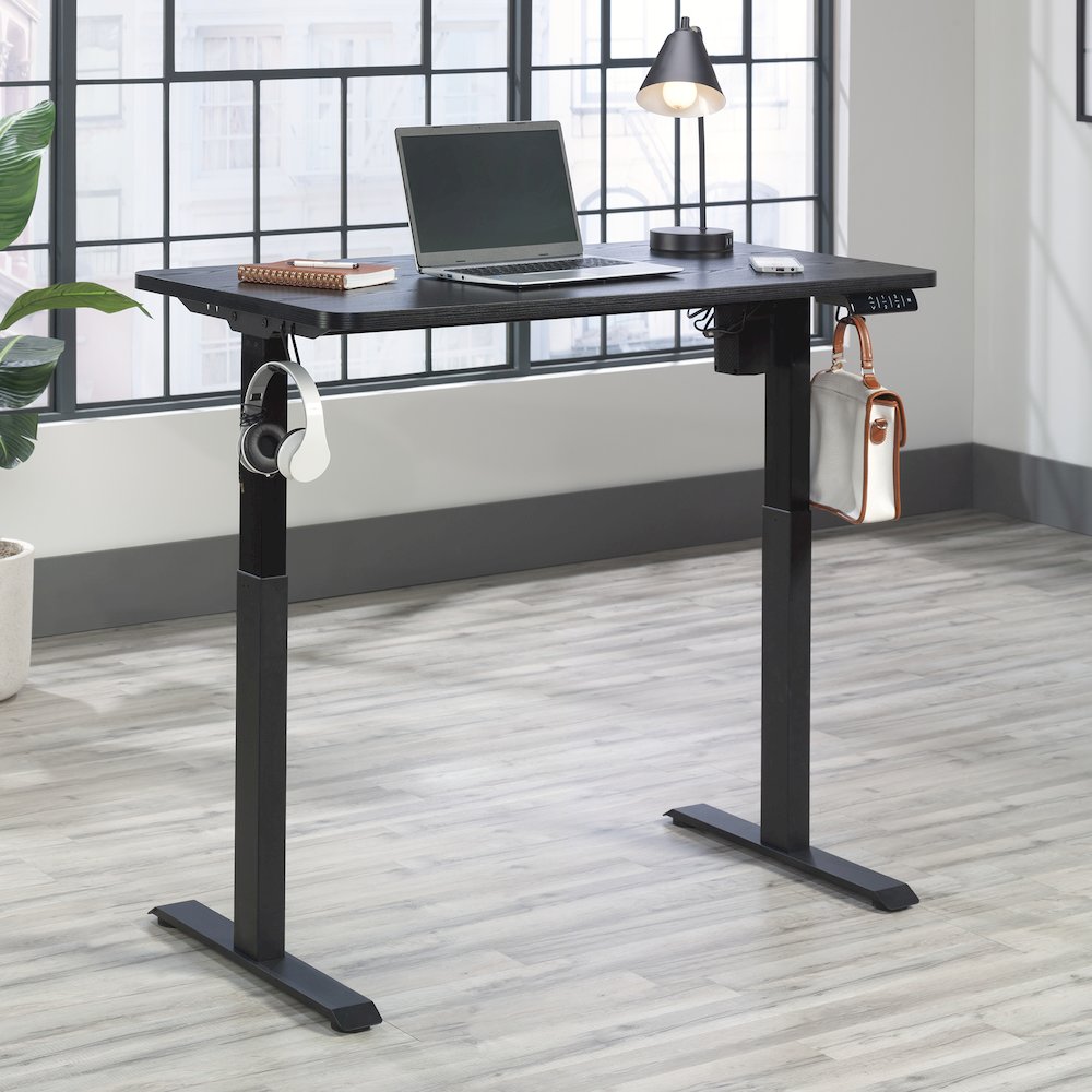48" x 27" Electric Adjustable Height Desk, Black Finish. Picture 6